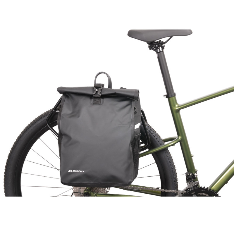 Torba rowerowa na bagażnik, DUALWAY 20 l, boczna, czarna