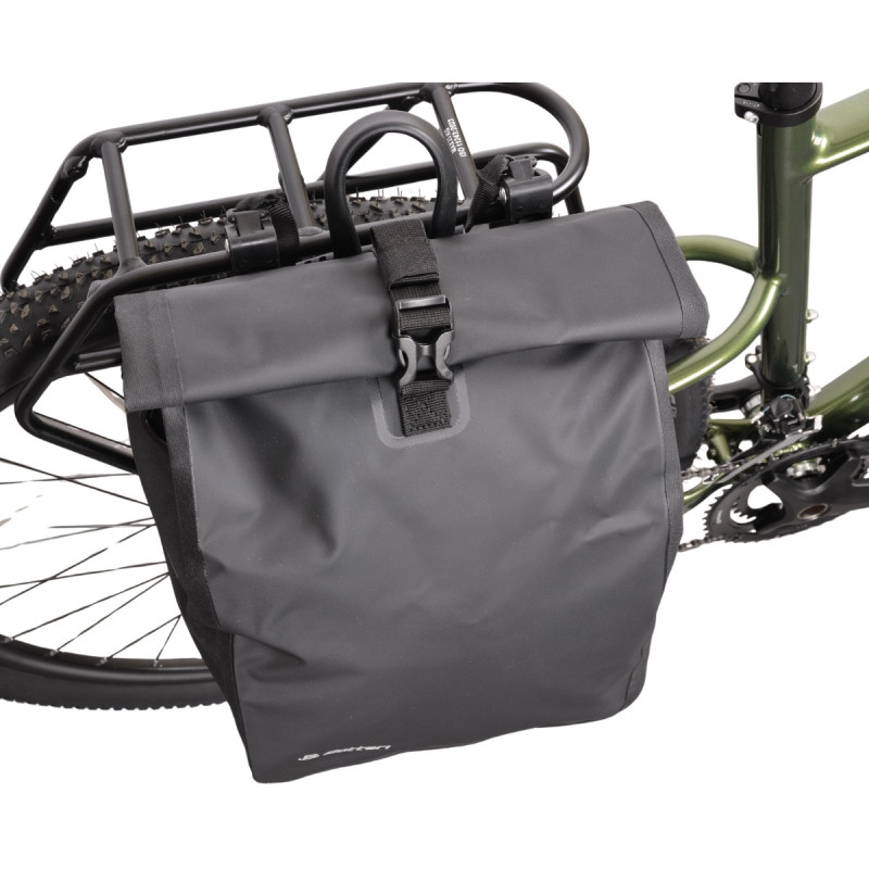 Torba rowerowa na bagażnik, DUALWAY 20 l, boczna, czarna