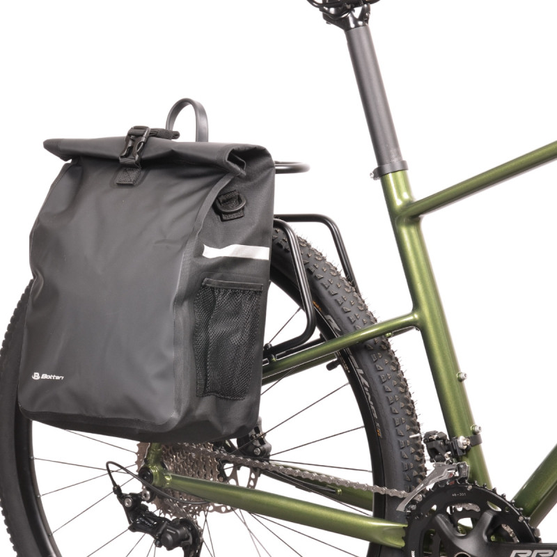 Torba rowerowa na bagażnik, DUALWAY 20 l, boczna, czarna