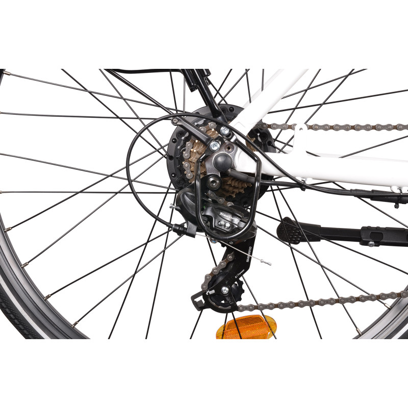 Rower elektryczny E-MOTIVE 28", biały