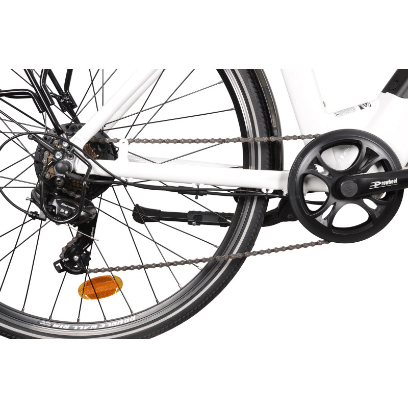 Rower elektryczny E-MOTIVE 28", biały