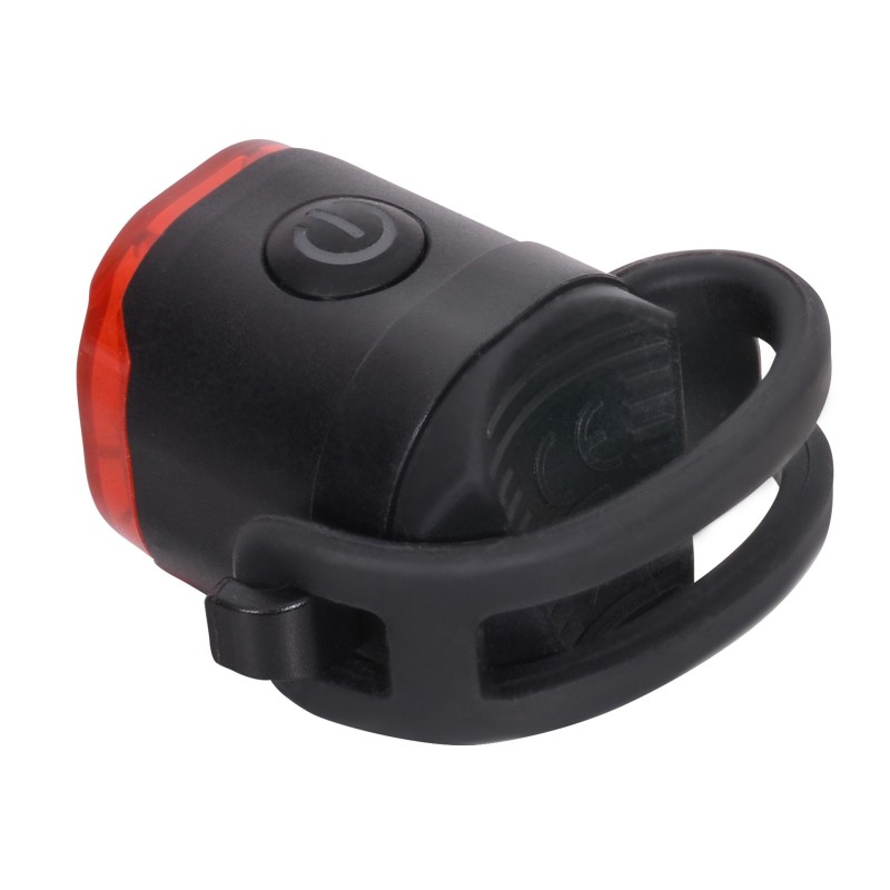 Czerwona rowerowa lampka pozycyjna LED. Pasek silikonowy do montażu na sztycę. BN94329