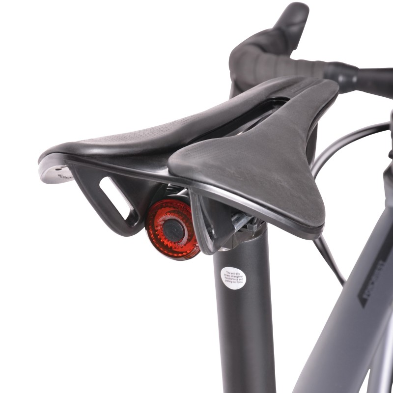 Okrągła mała i mocna lampka rowerowa dla graveli i rowerów szosowych. Montaż lampki pod siodełkiem. BN94328