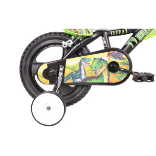 Rower dziecięcy DINOZAURY 14" czarno-zielony