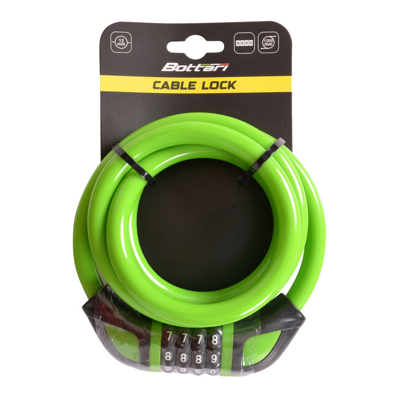 Zapięcie rowerowe na szyfr CYPHER R24, 12x1200mm, zielone