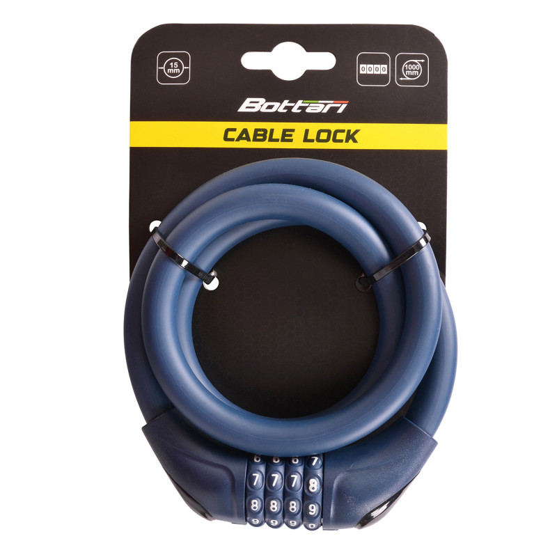 Zapięcie rowerowe na szyfr CYPHER R24, 15x1000mm, niebieskie