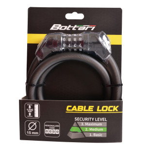 Zapięcie rowerowe na szyfr PREMIUM, 15x1200 mm