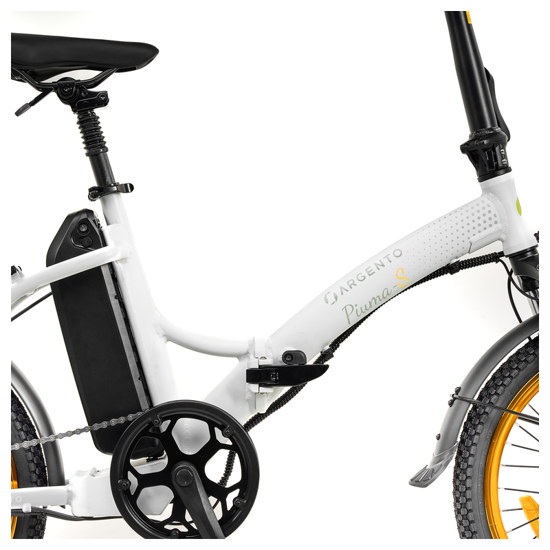 Rower elektryczny składany ARGENTO PIUMA-S, biały