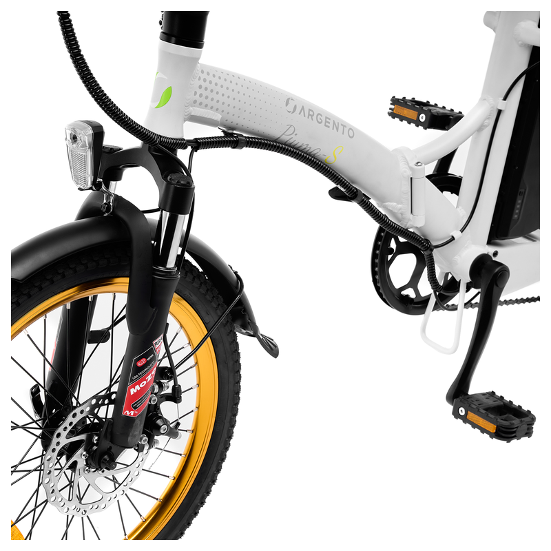 Rower elektryczny składany ARGENTO PIUMA-S, biały