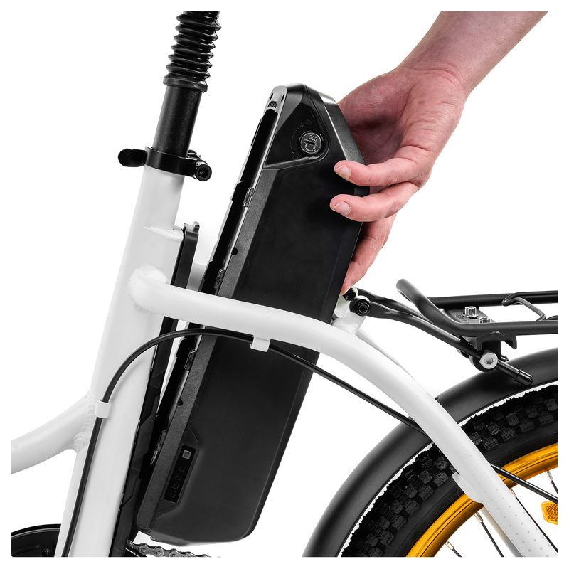 Rower elektryczny składany ARGENTO PIUMA-S, biały