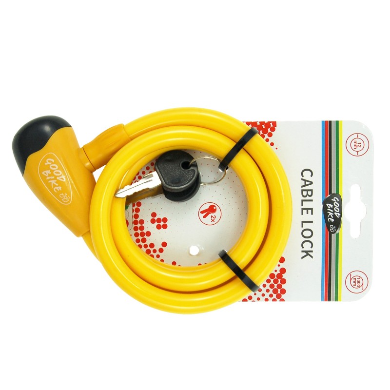 Żółte zapięcie rowerowe na klucz, opakowanie, BN92756Y