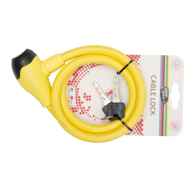 Żółte zapięcie rowerowe na klucz, opakowanie, BN92756Y