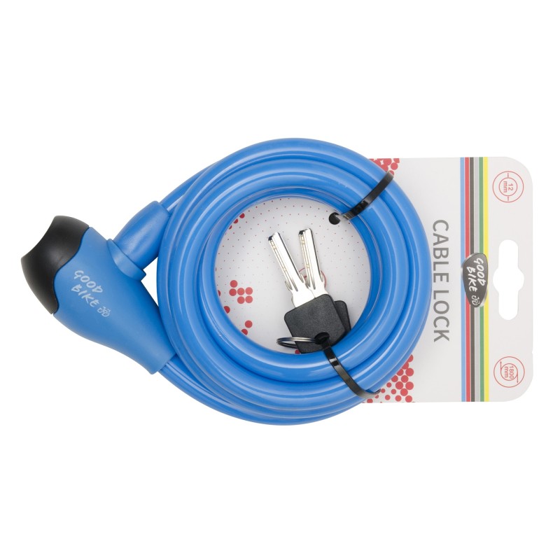 Niebieskie zapięcie rowerowe na klucz 1800 mm w opakowaniu, BN92757B