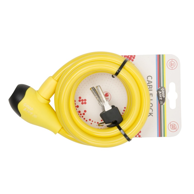 Opakowane żółte zapięcie rowerowe na klucz 1800 mm, BN92757Y
