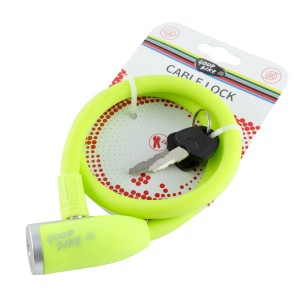 Zapięcie rowerowe w kolorze limonkowym zapinane na klucz, BN92759L