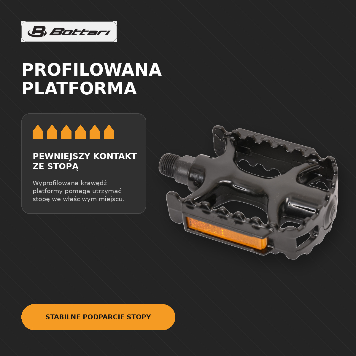 Profilowana platforma pedałów rowerowych Bottari City Grip