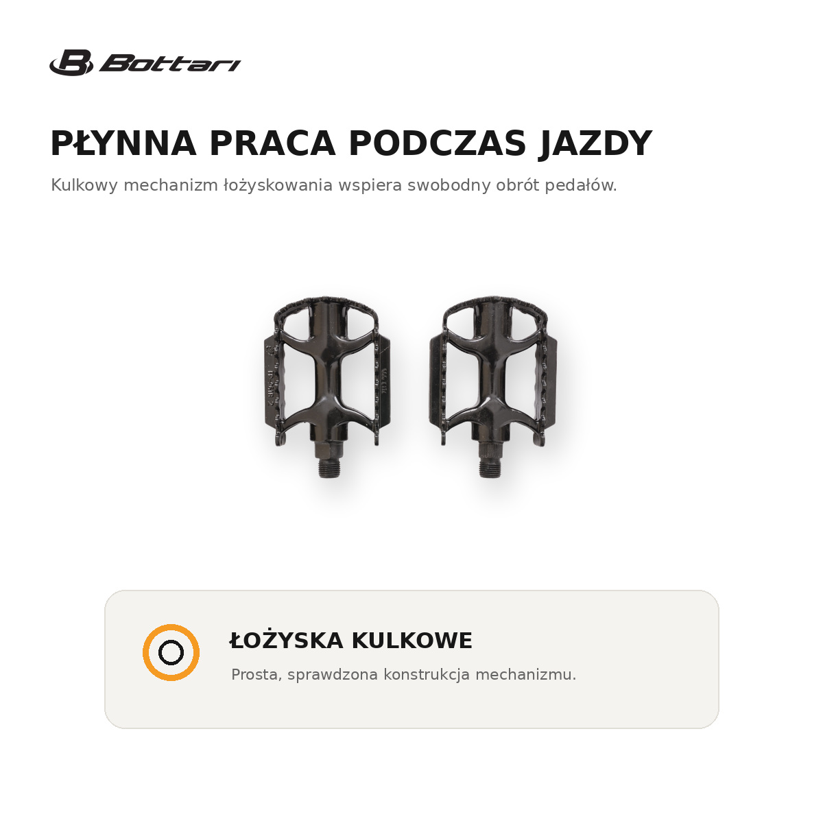 Łożyska kulkowe w pedałach rowerowych Bottari City Grip