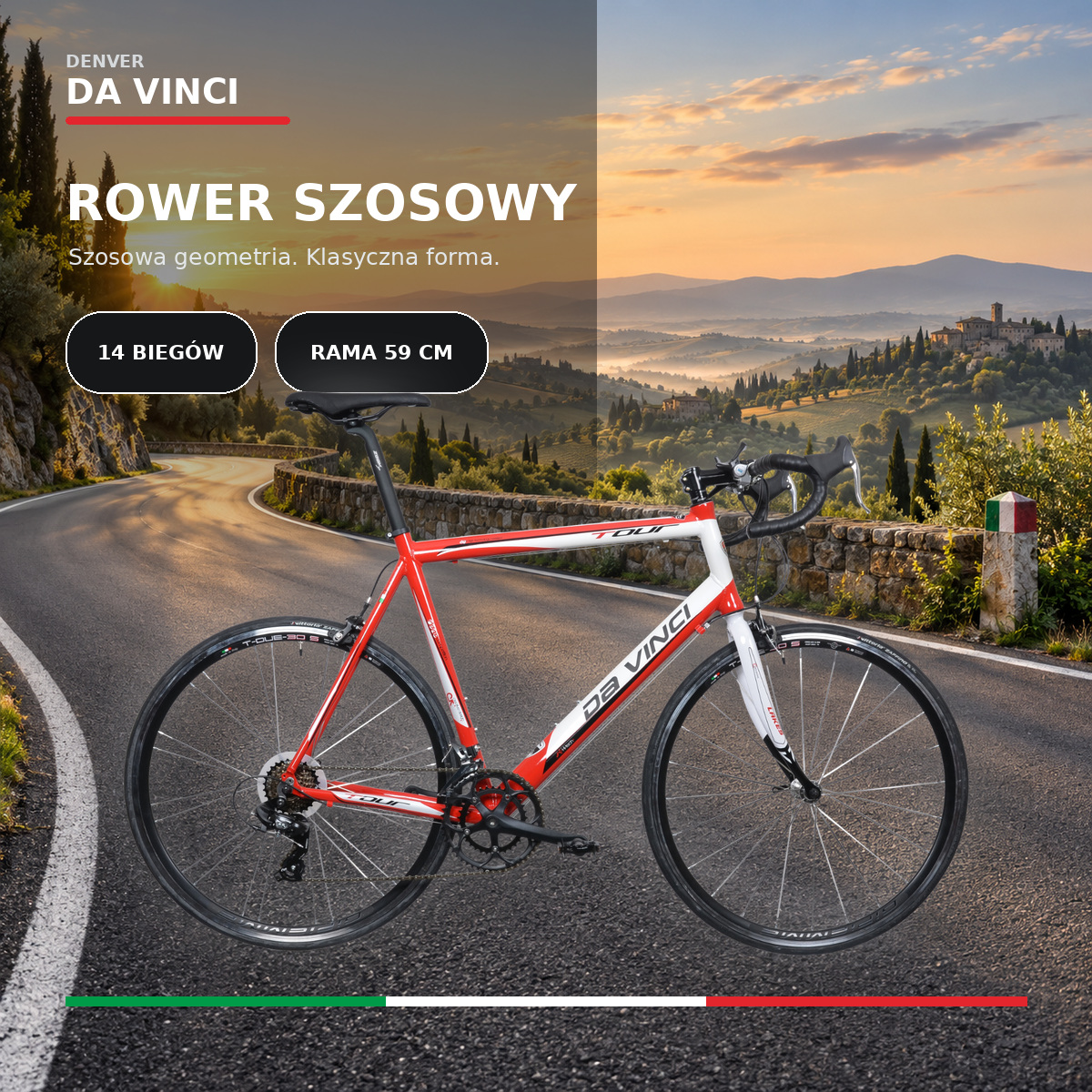 Rower szosowy Denver Da Vinci z aluminiową ramą 59 cm