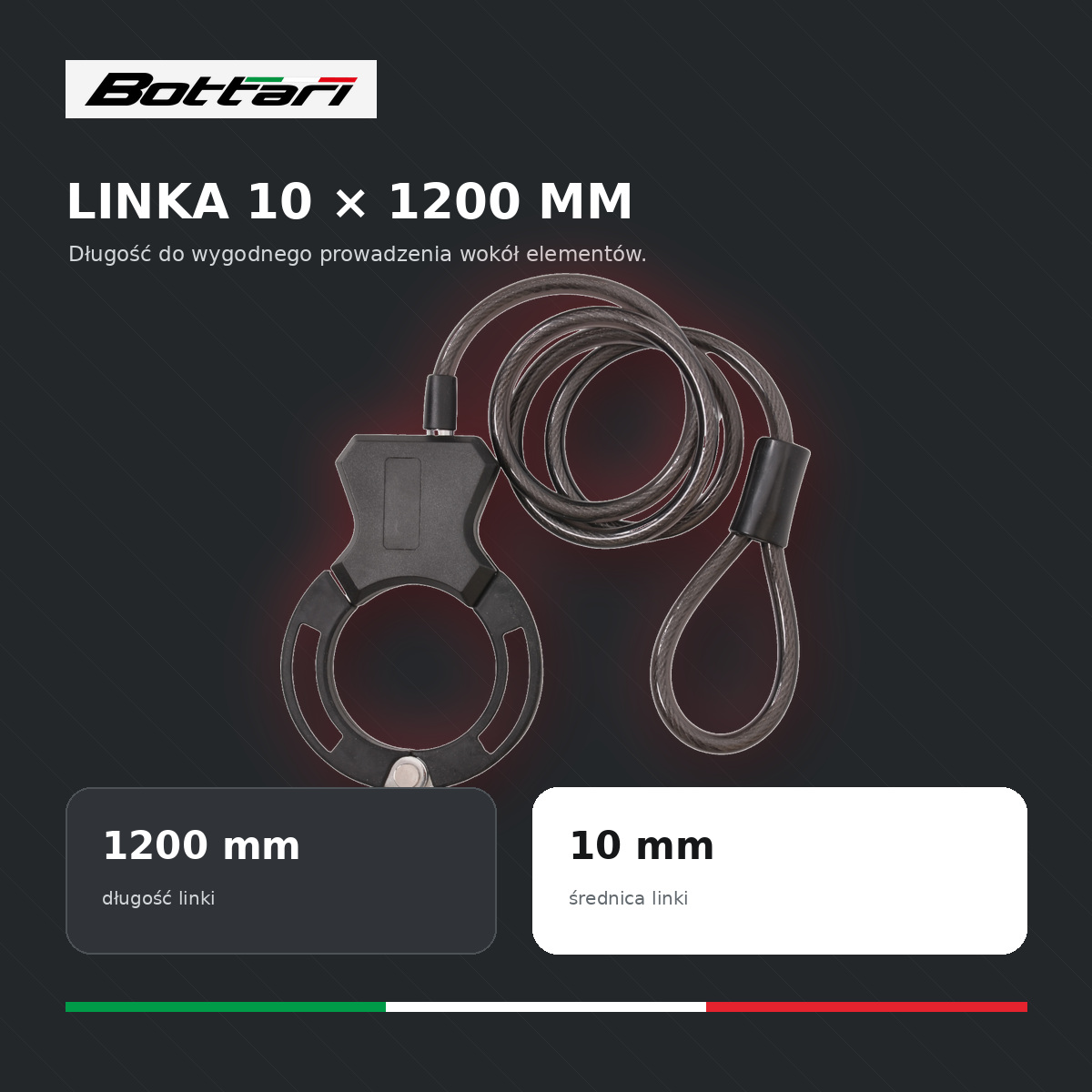 Linka Bottari DEFENDER o długości 1200 mm i średnicy 10 mm