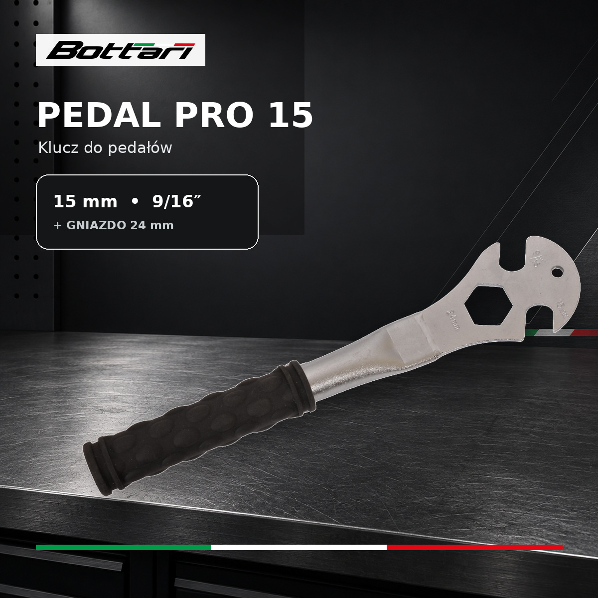Klucz do pedałów Bottari PEDAL PRO 15 mm i 9/16 cala